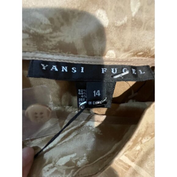 Yansi Fugel Tan Patterned Capri Pants Size 14 - Picture 6 of 10